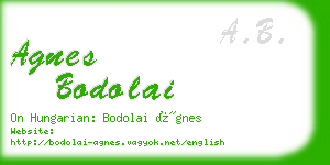 agnes bodolai business card